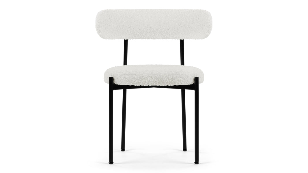 MilaMila - Mila Dining Chair, Pearl Boucle