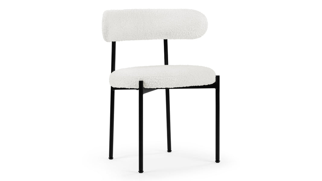 MilaMila - Mila Dining Chair, Pearl Boucle