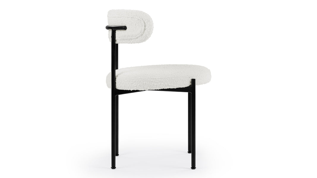 MilaMila - Mila Dining Chair, Pearl Boucle