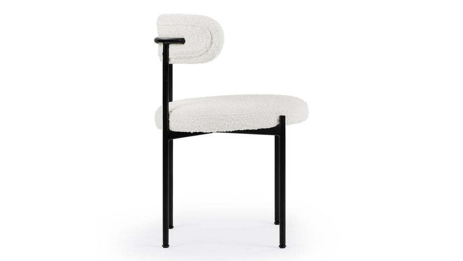 MilaMila - Mila Dining Chair, Pearl Boucle