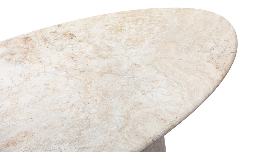 AstoraAstora - Astora Oval Dining Table, White Travertine