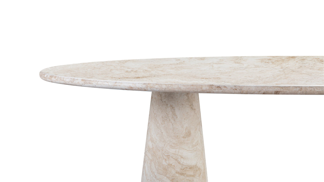 AstoraAstora - Astora Oval Dining Table, White Travertine
