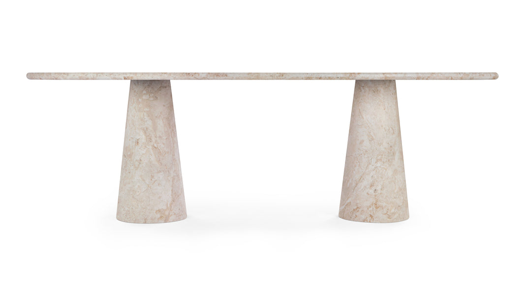 AstoraAstora - Astora Oval Dining Table, White Travertine