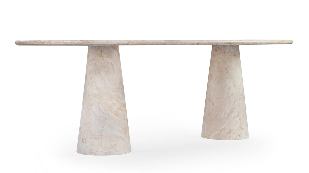 AstoraAstora - Astora Oval Dining Table, White Travertine