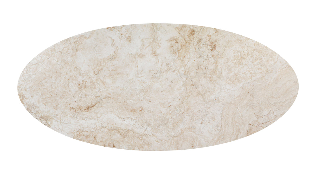 AstoraAstora - Astora Oval Dining Table, White Travertine