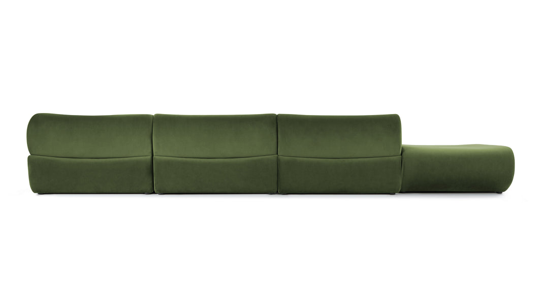 LeoLeo - Leo Sectional, Right Corner, Lichen Plush Velvet