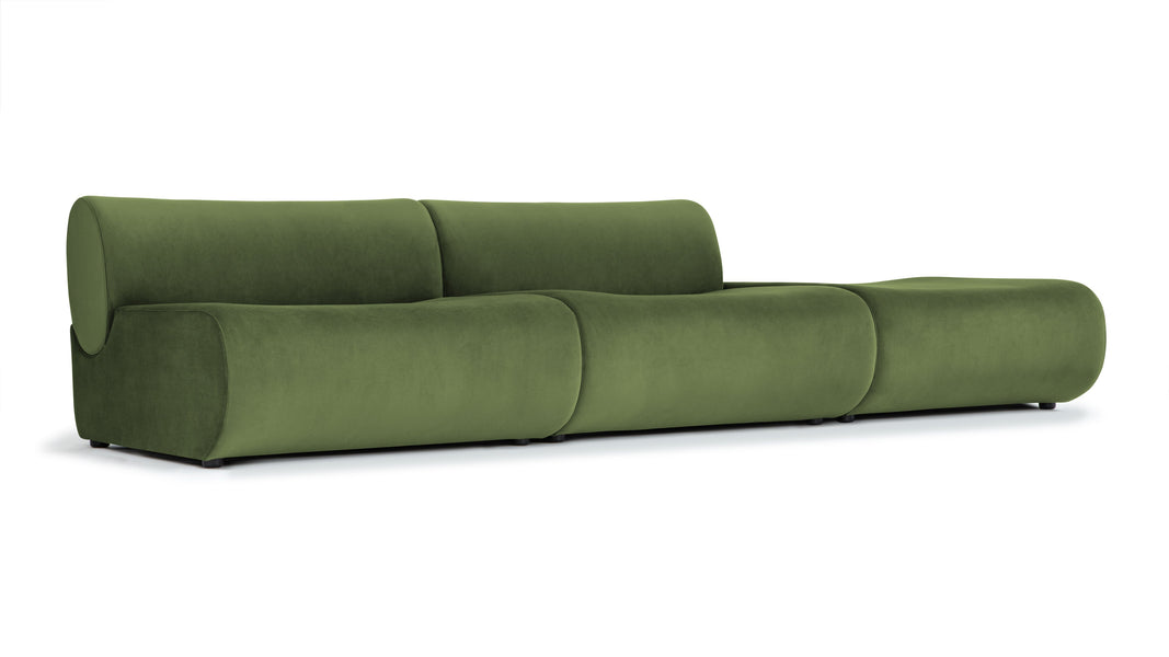 LeoLeo - Leo Open End Sofa, Right, Lichen Plush Velvet