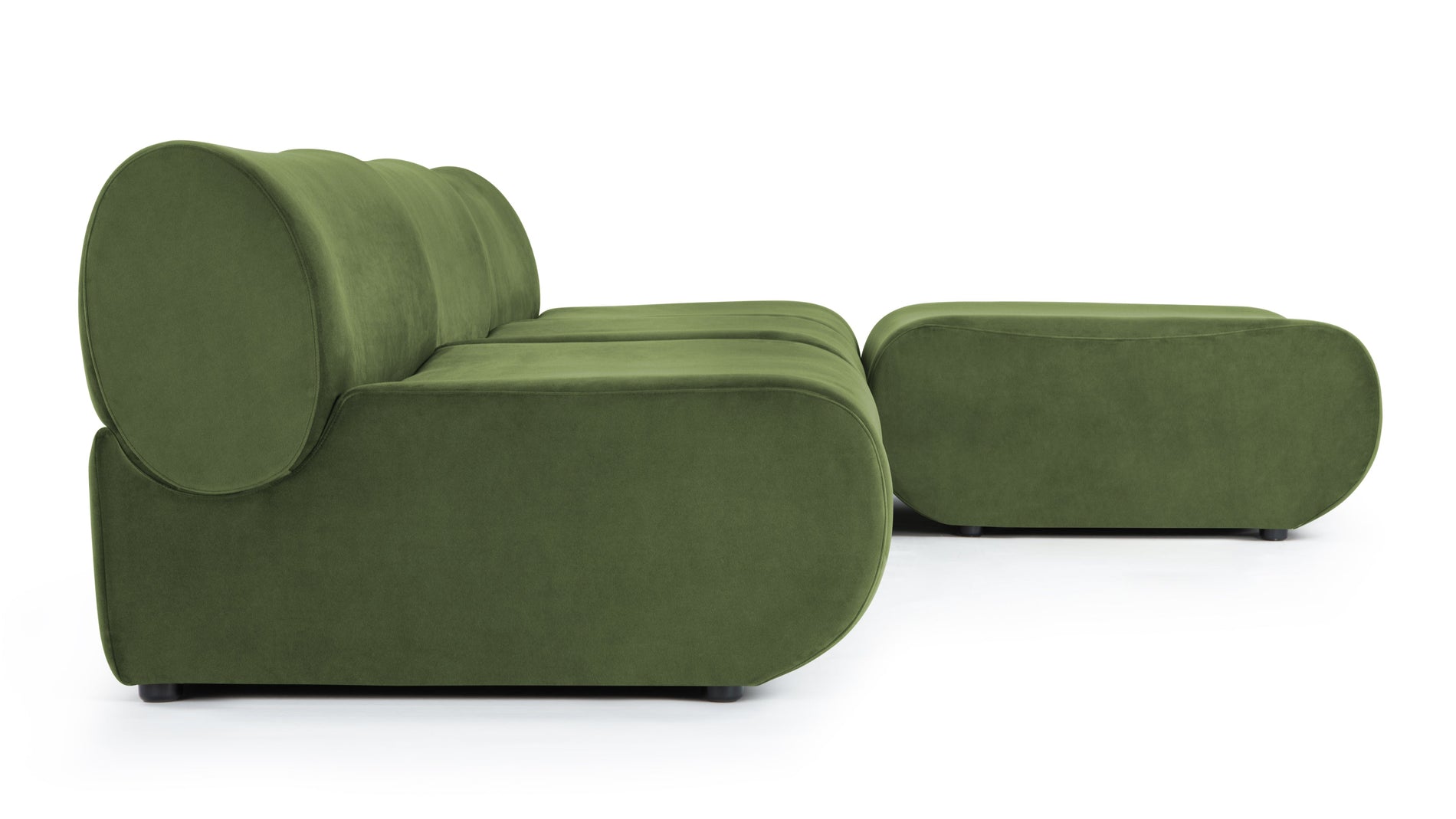 LeoLeo - Leo Sectional, Right Chaise, Lichen Plush Velvet