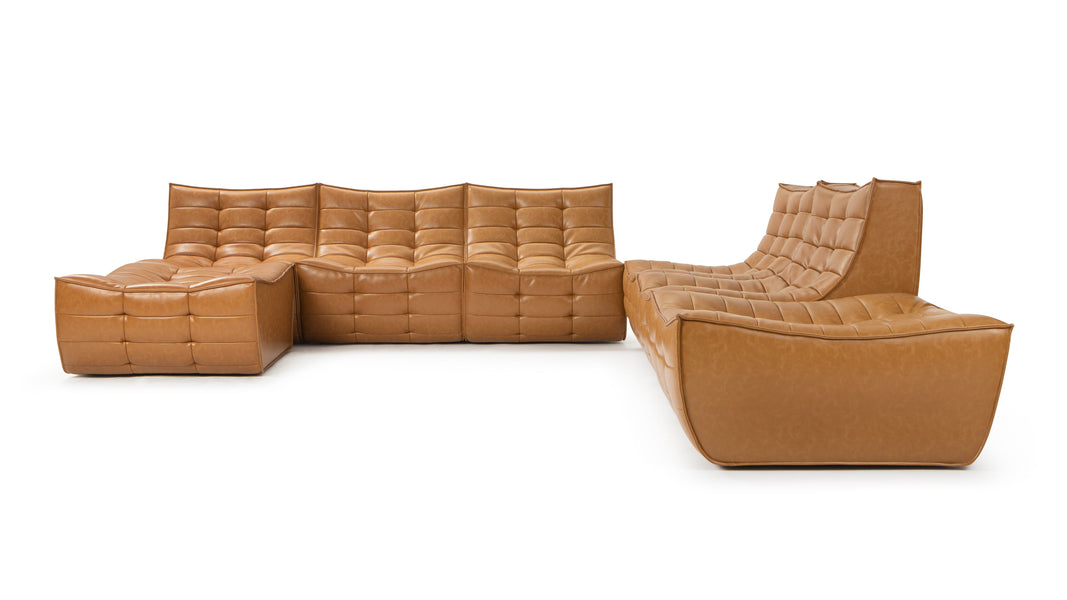 TygeTyge - Tyge Sectional, Large Right Corner, Bourbon Vegan Leather
