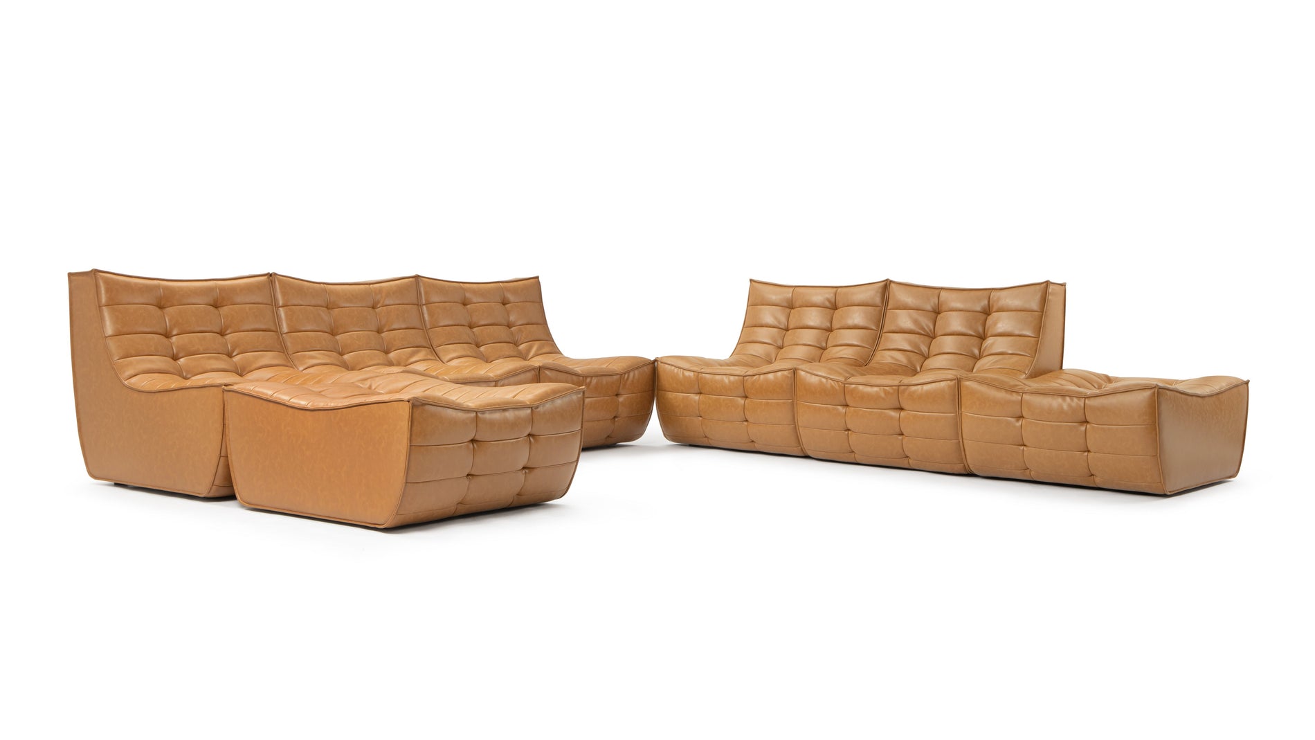 TygeTyge - Tyge Sectional, Large Right Corner, Bourbon Vegan Leather