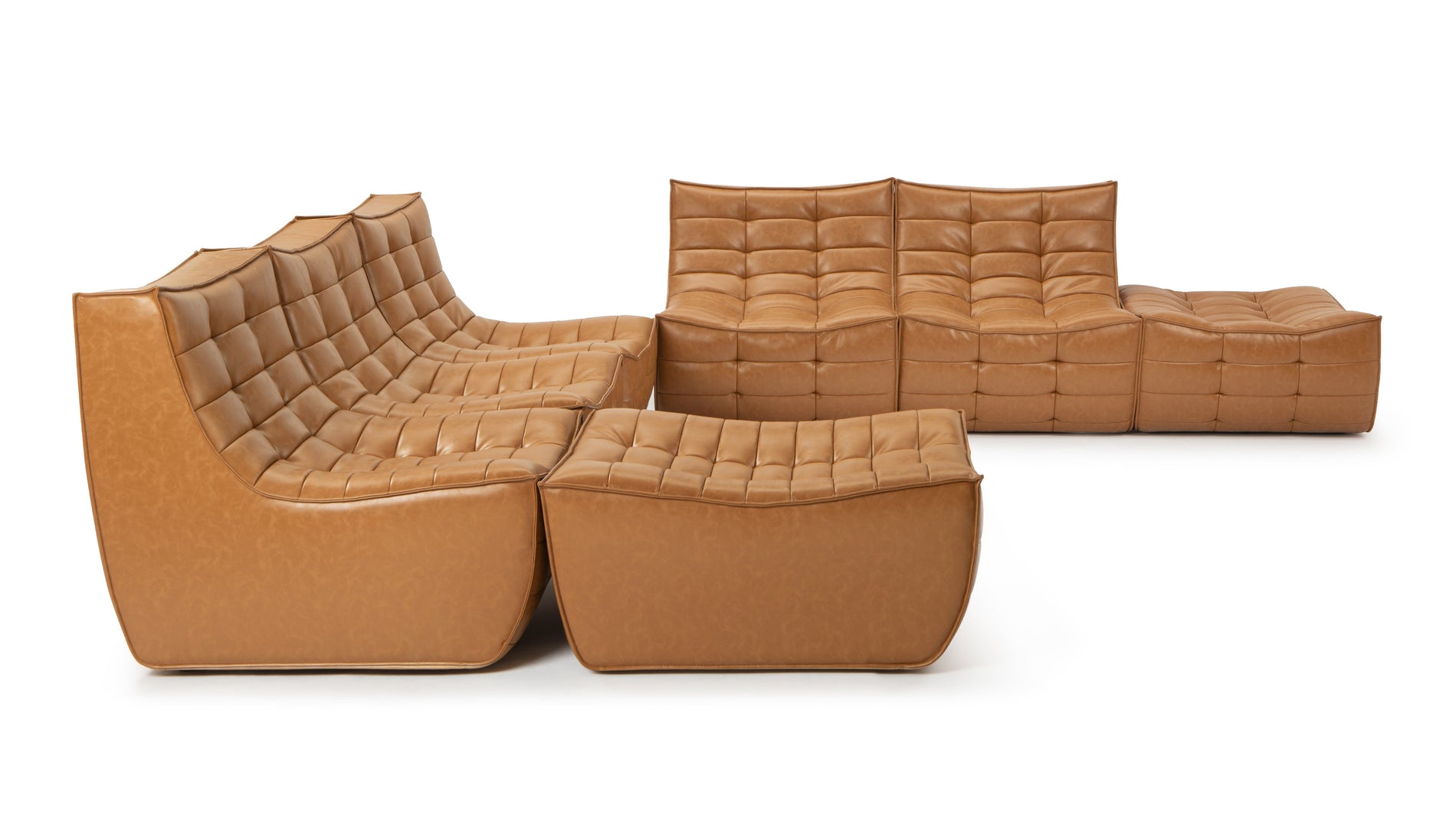 TygeTyge - Tyge Sectional, Large Right Corner, Bourbon Vegan Leather