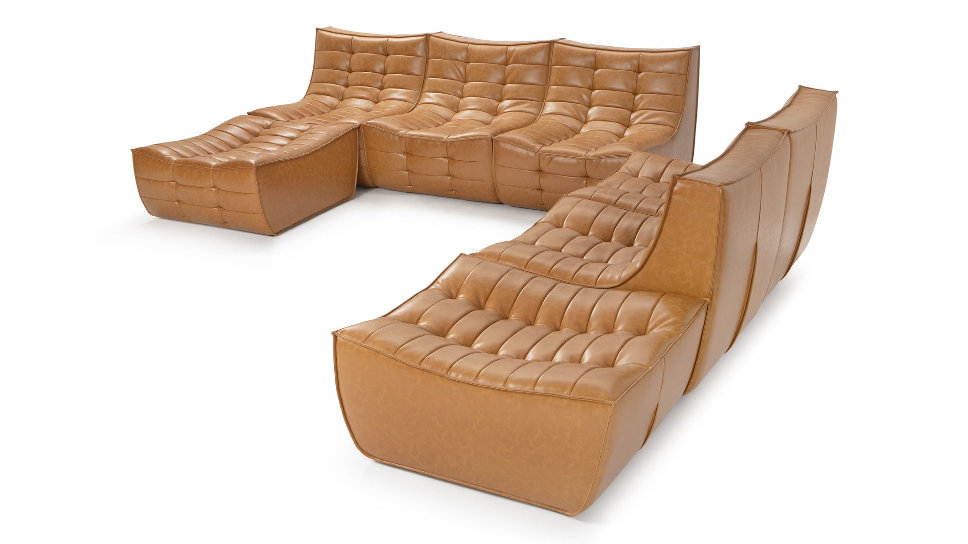 TygeTyge - Tyge Sectional, Large Right Corner, Bourbon Vegan Leather