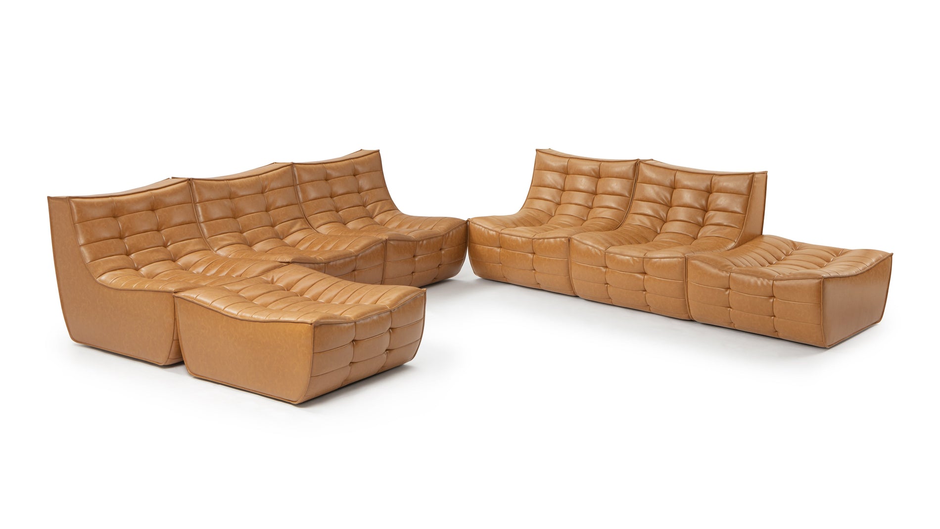 TygeTyge - Tyge Sectional, Large Right Corner, Bourbon Vegan Leather