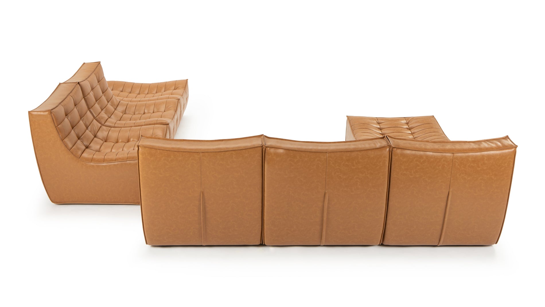 TygeTyge - Tyge Sectional, Large Right Corner, Bourbon Vegan Leather