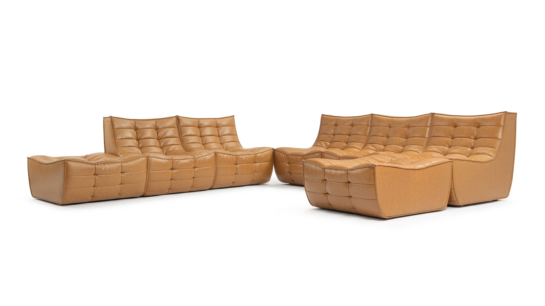 TygeTyge - Tyge Sectional, Large Left Corner, Bourbon Vegan Leather