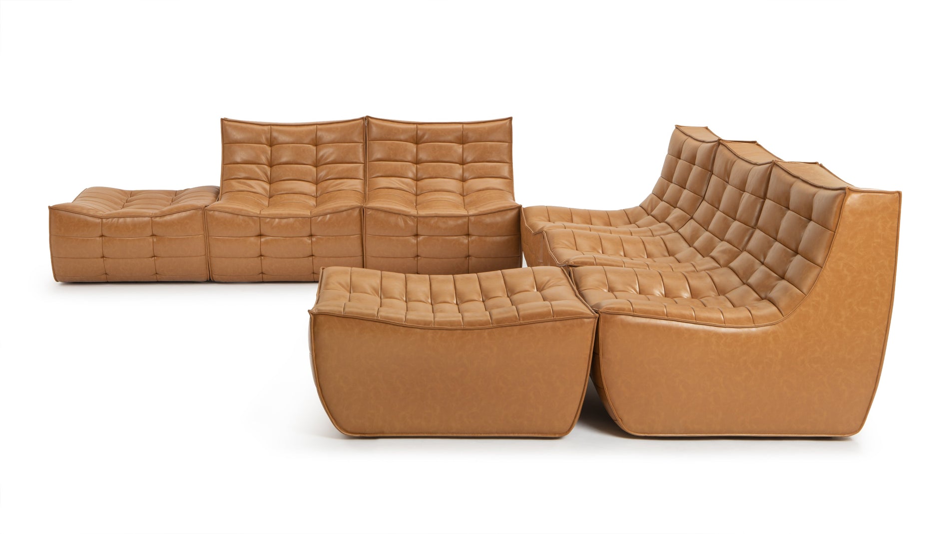 TygeTyge - Tyge Sectional, Large Left Corner, Bourbon Vegan Leather