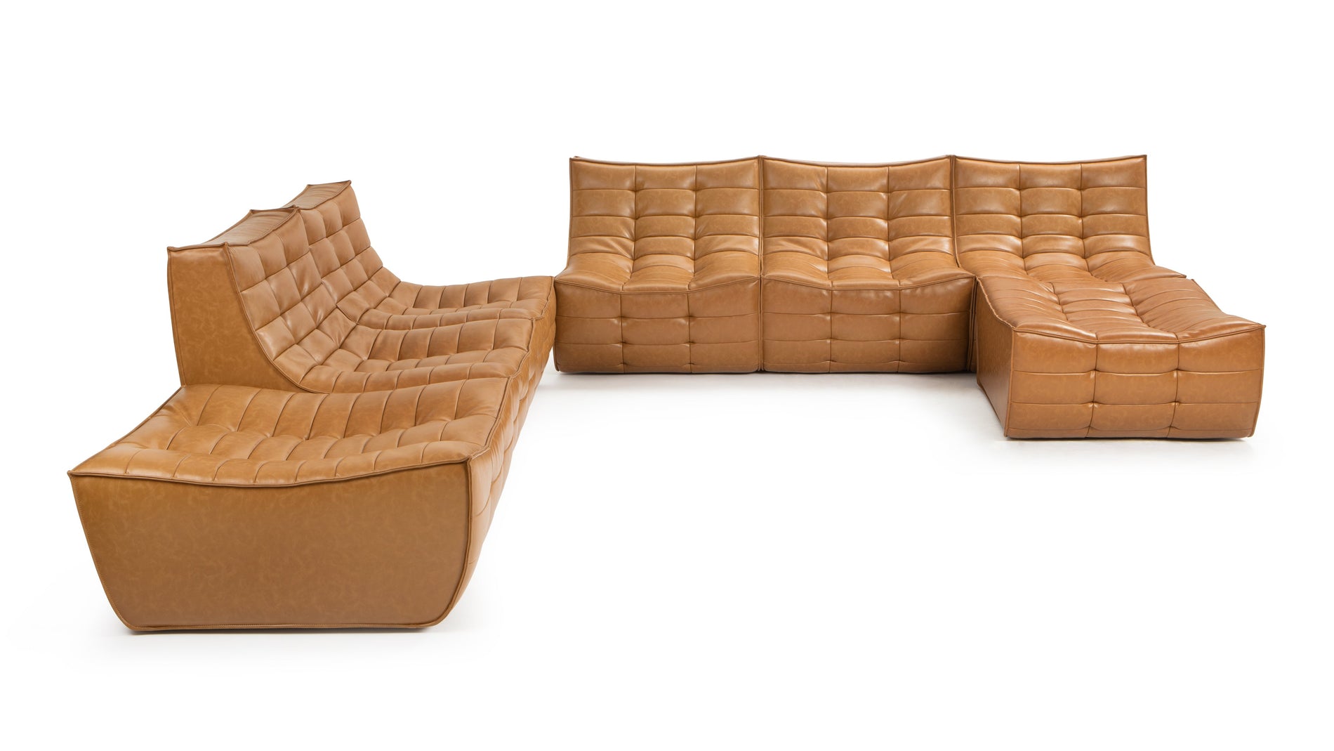 TygeTyge - Tyge Sectional, Large Left Corner, Bourbon Vegan Leather