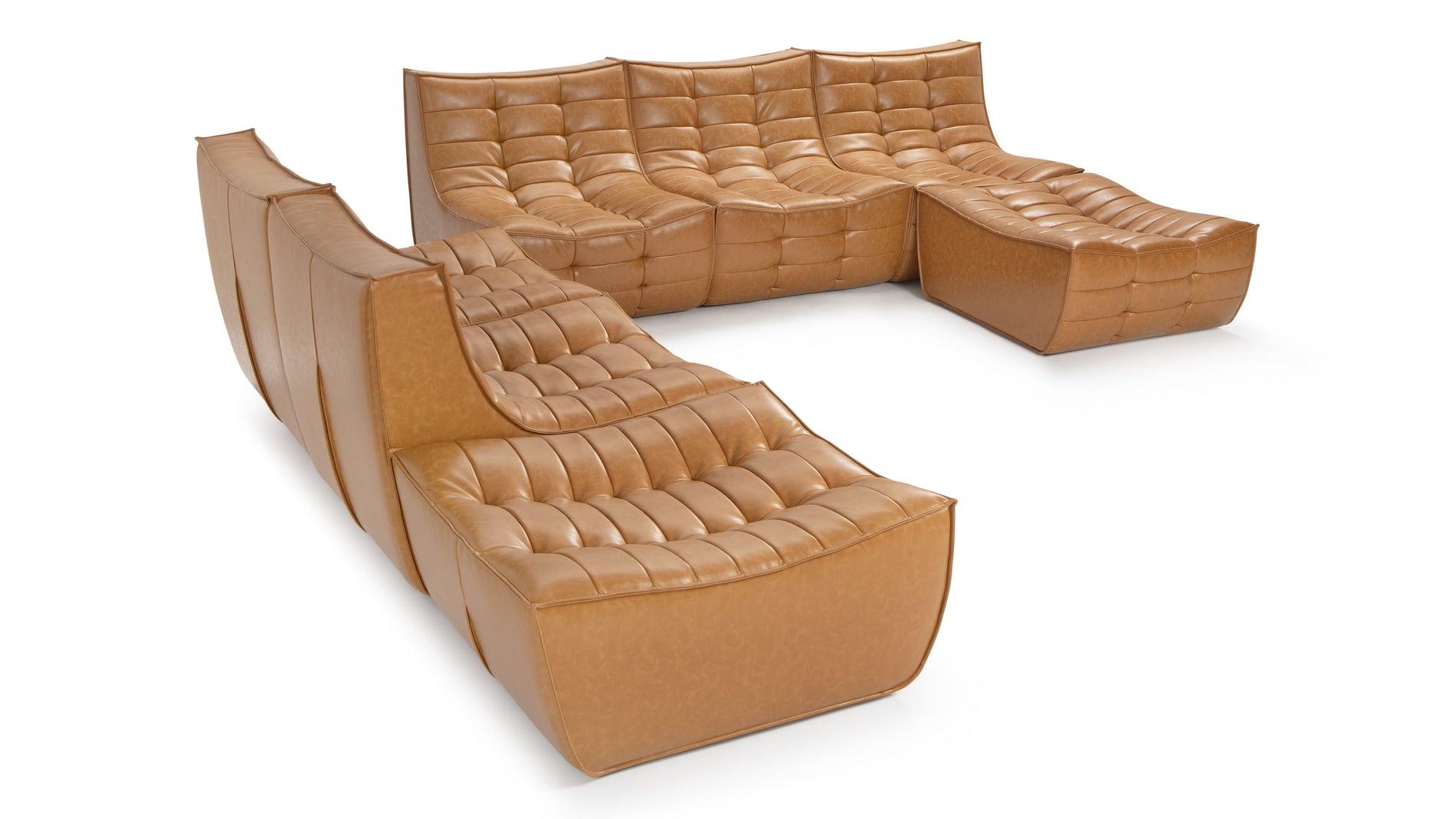 TygeTyge - Tyge Sectional, Large Left Corner, Bourbon Vegan Leather