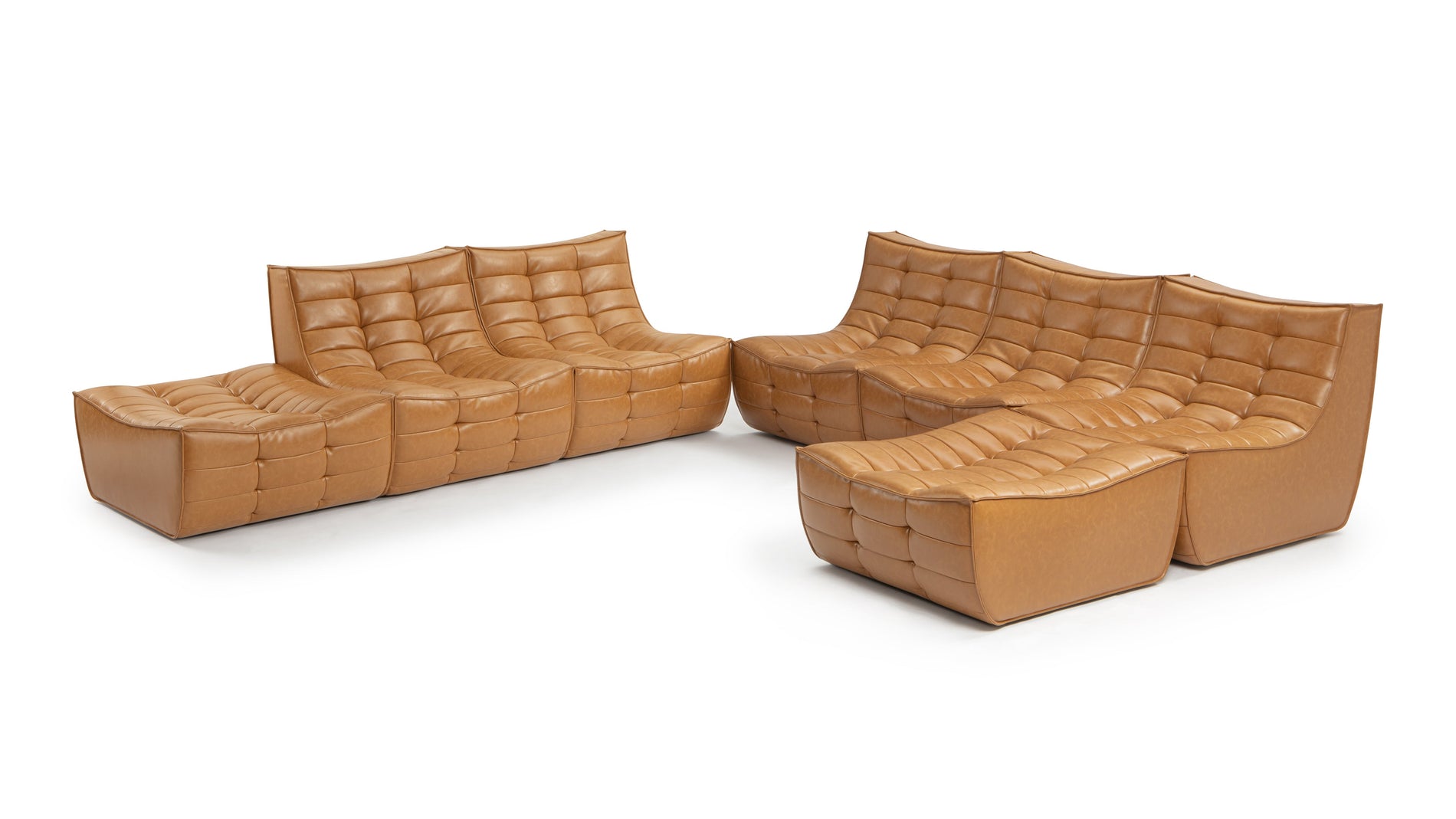 TygeTyge - Tyge Sectional, Large Left Corner, Bourbon Vegan Leather