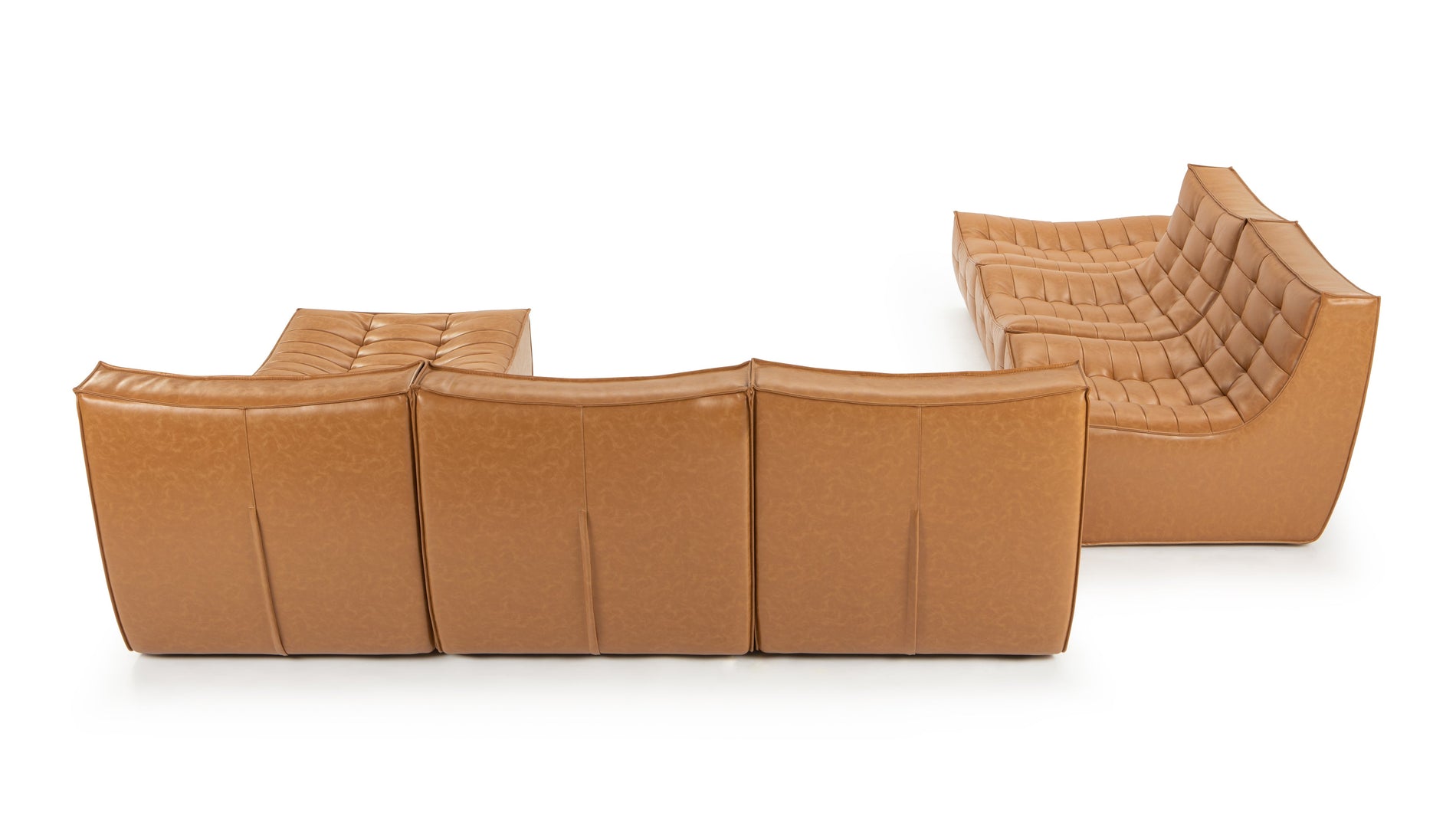 TygeTyge - Tyge Sectional, Large Left Corner, Bourbon Vegan Leather