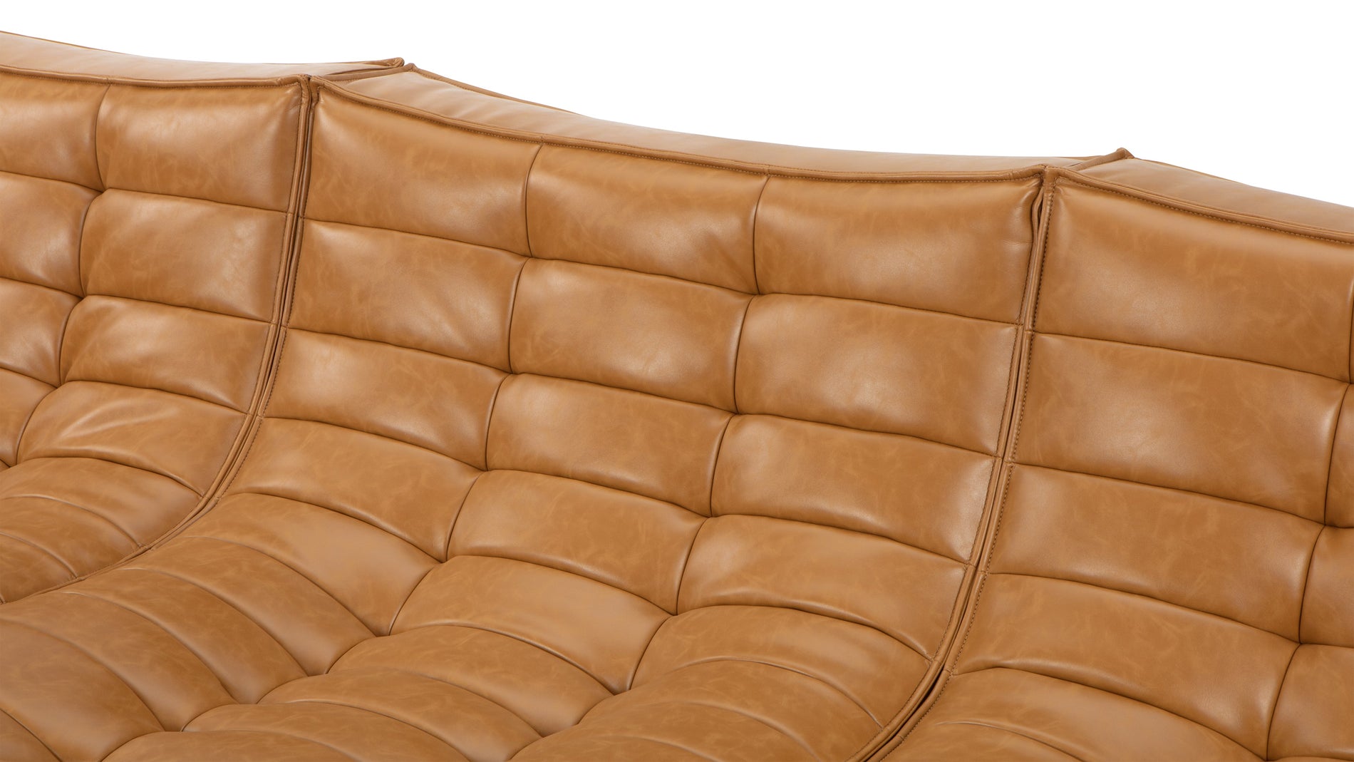 TygeTyge - Tyge Sectional, Right Chaise, Bourbon Vegan Leder