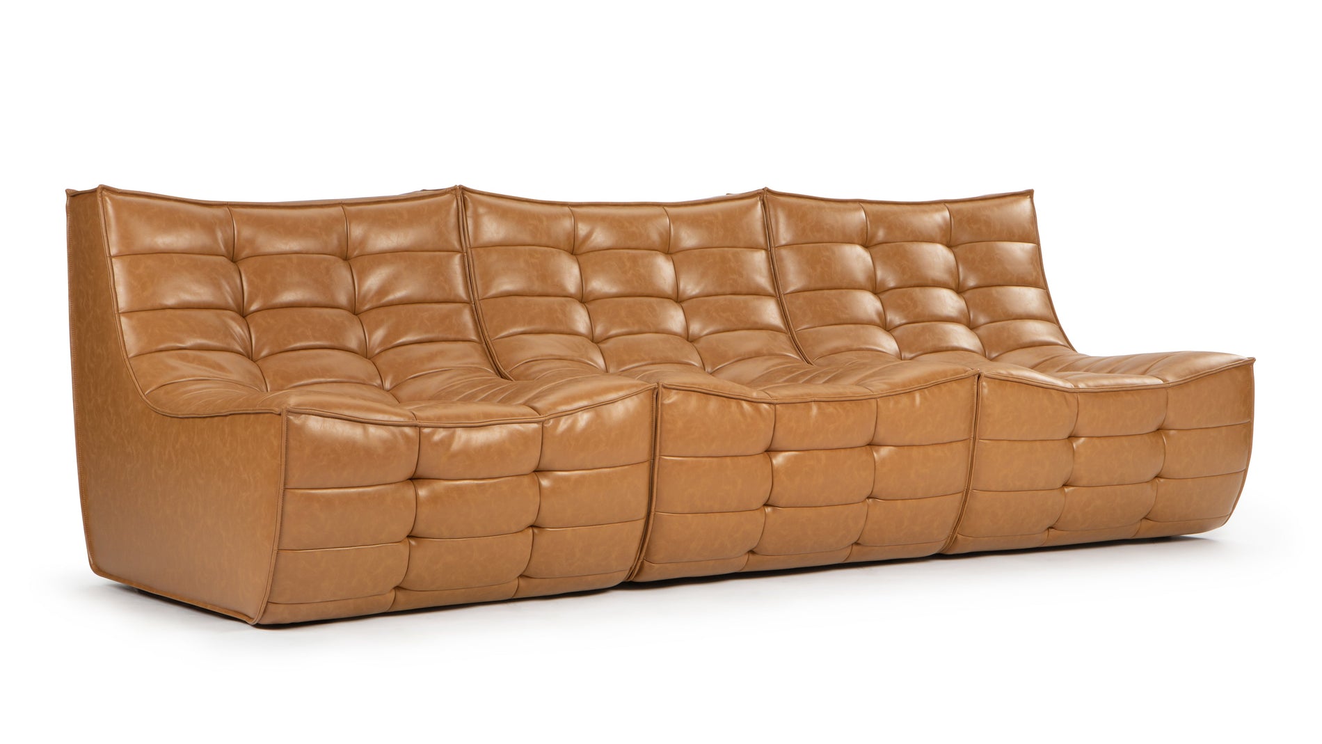 TygeTyge - Tyge Three Seater Sofa, Bourbon Vegan Leather