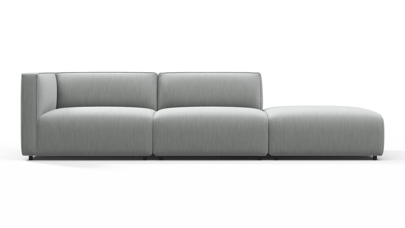 BondBond - Bond Outdoor Sectional, Open End, Right, Dove Grey Performance Weave