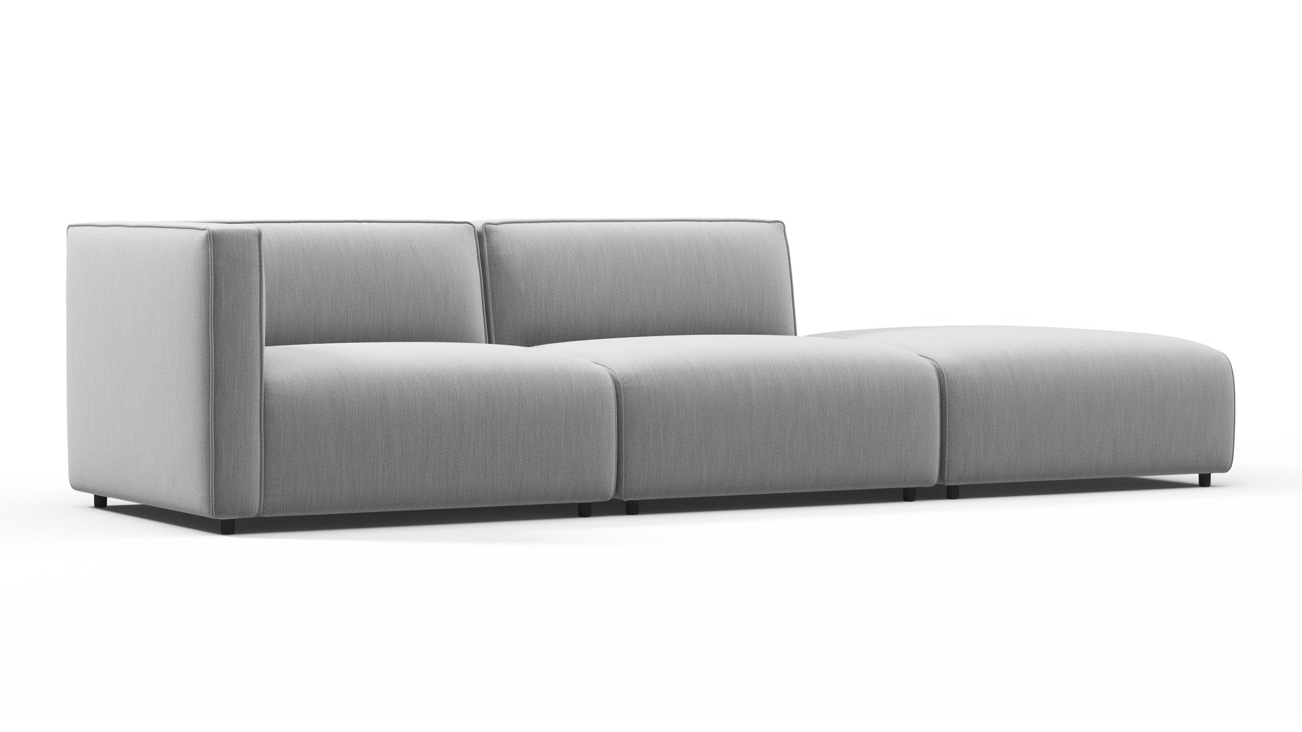 BondBond - Bond Outdoor Sectional, Open End, Right, Dove Grey Performance Weave