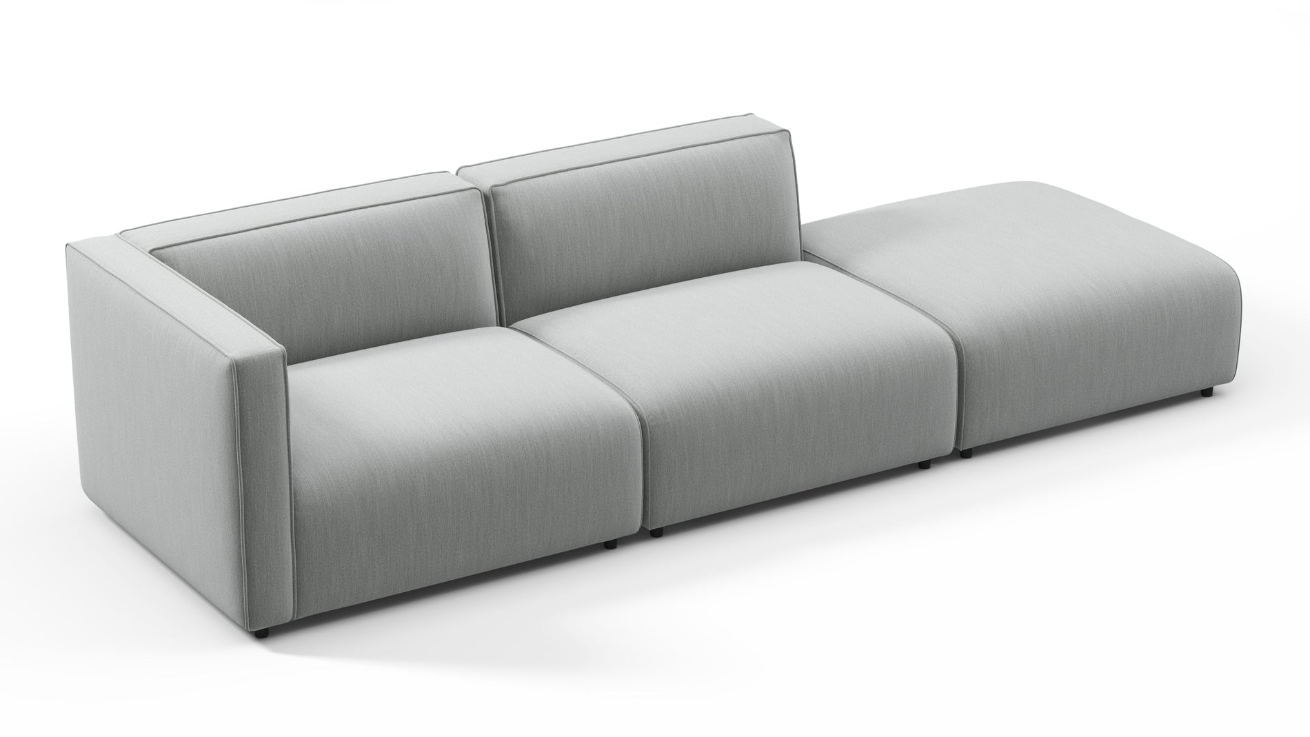 BondBond - Bond Outdoor Sectional, Open End, Right, Dove Grey Performance Weave