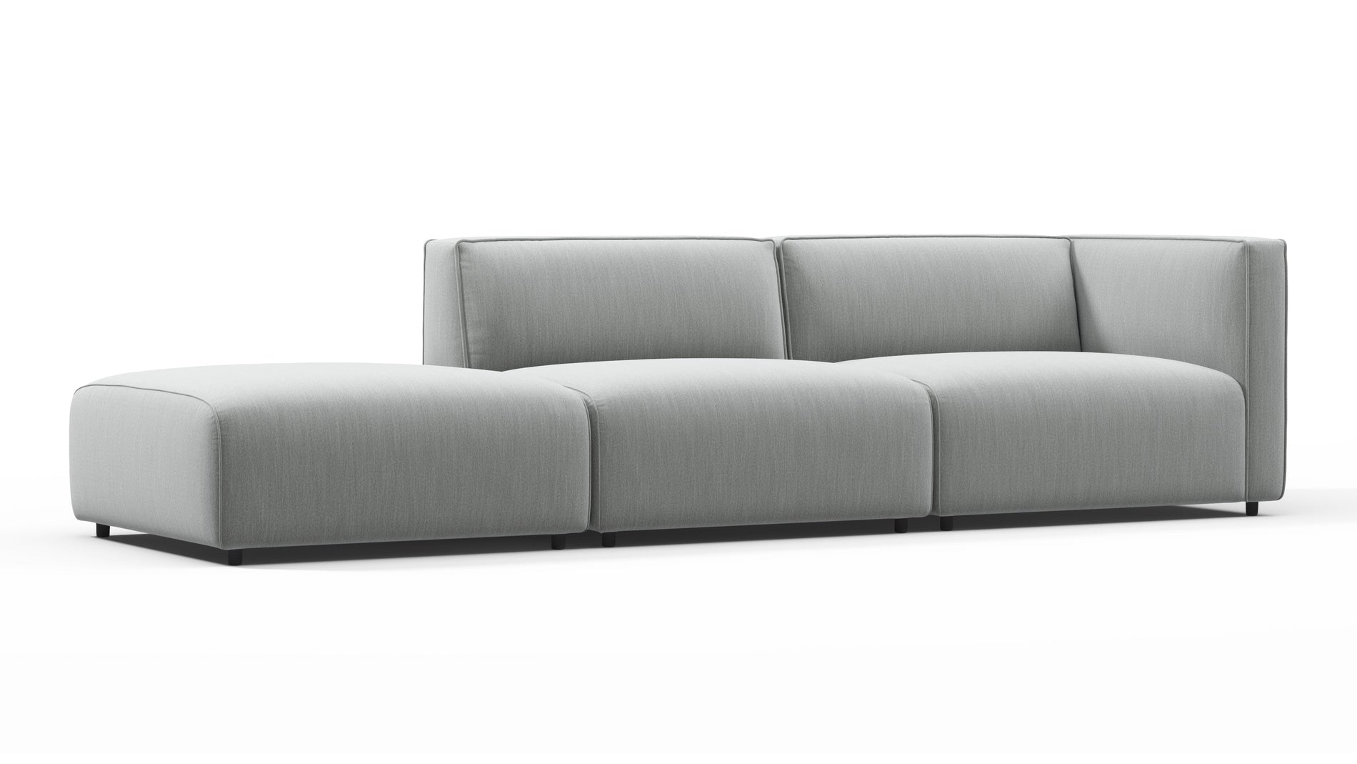 BondBond - Bond Outdoor Sectional, Open End, Left, Dove Grey Performance Weave