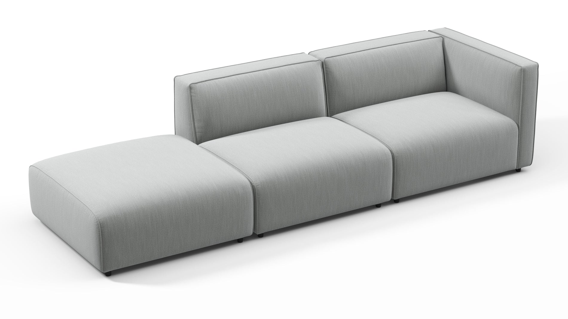 BondBond - Bond Outdoor Sectional, Open End, Left, Dove Grey Performance Weave