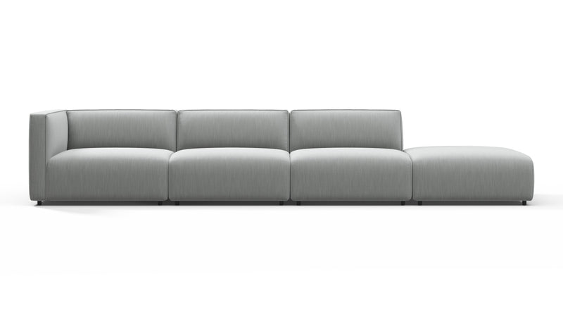 BondBond - Bond Outdoor Sectional, Large Open End, Right, Dove Grey Performance Weave