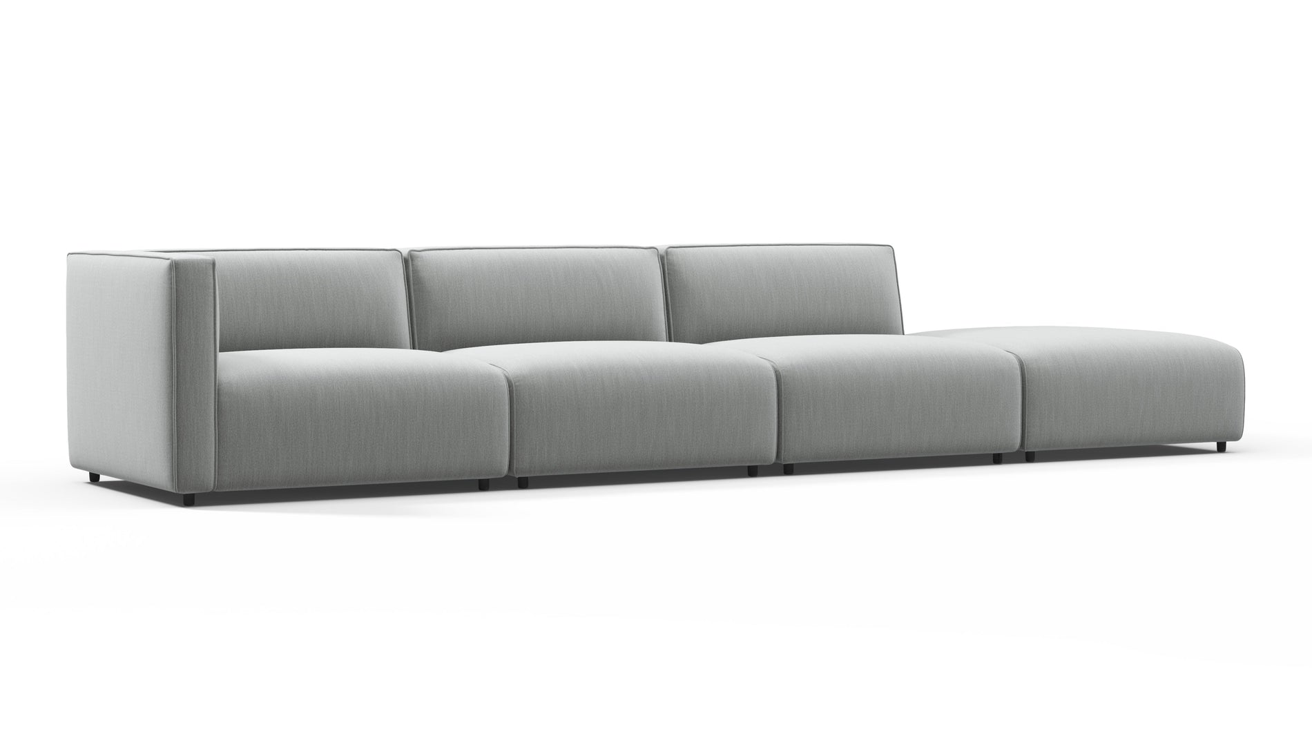 BondBond - Bond Outdoor Sectional, Large Open End, Right, Dove Grey Performance Weave