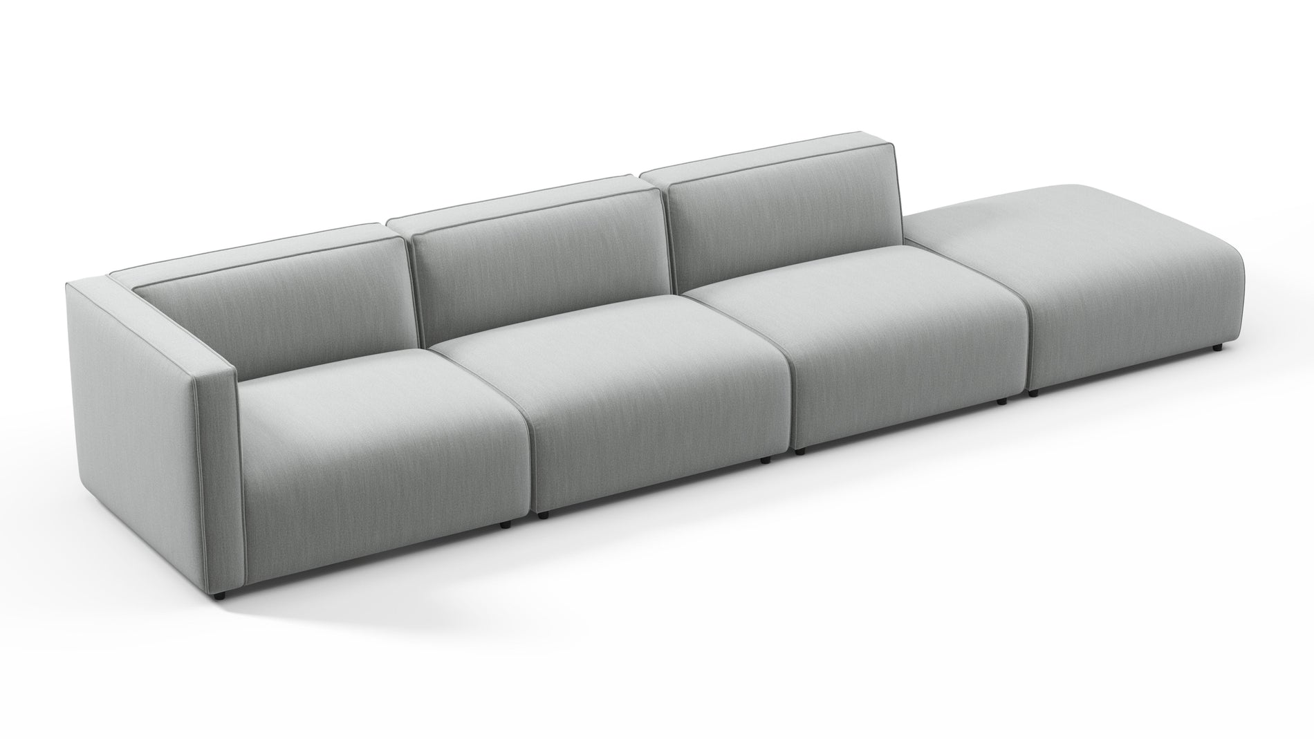 BondBond - Bond Outdoor Sectional, Large Open End, Right, Dove Grey Performance Weave