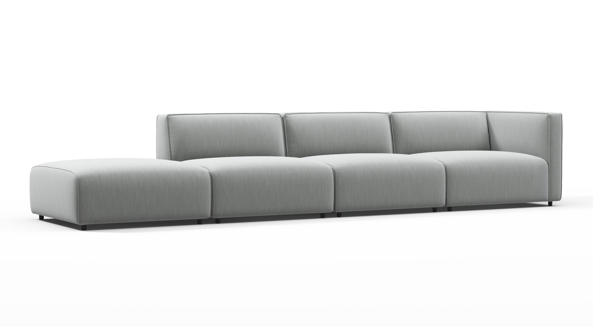 BondBond - Bond Outdoor Sectional, Large Open End, Left, Dove Grey Performance Weave