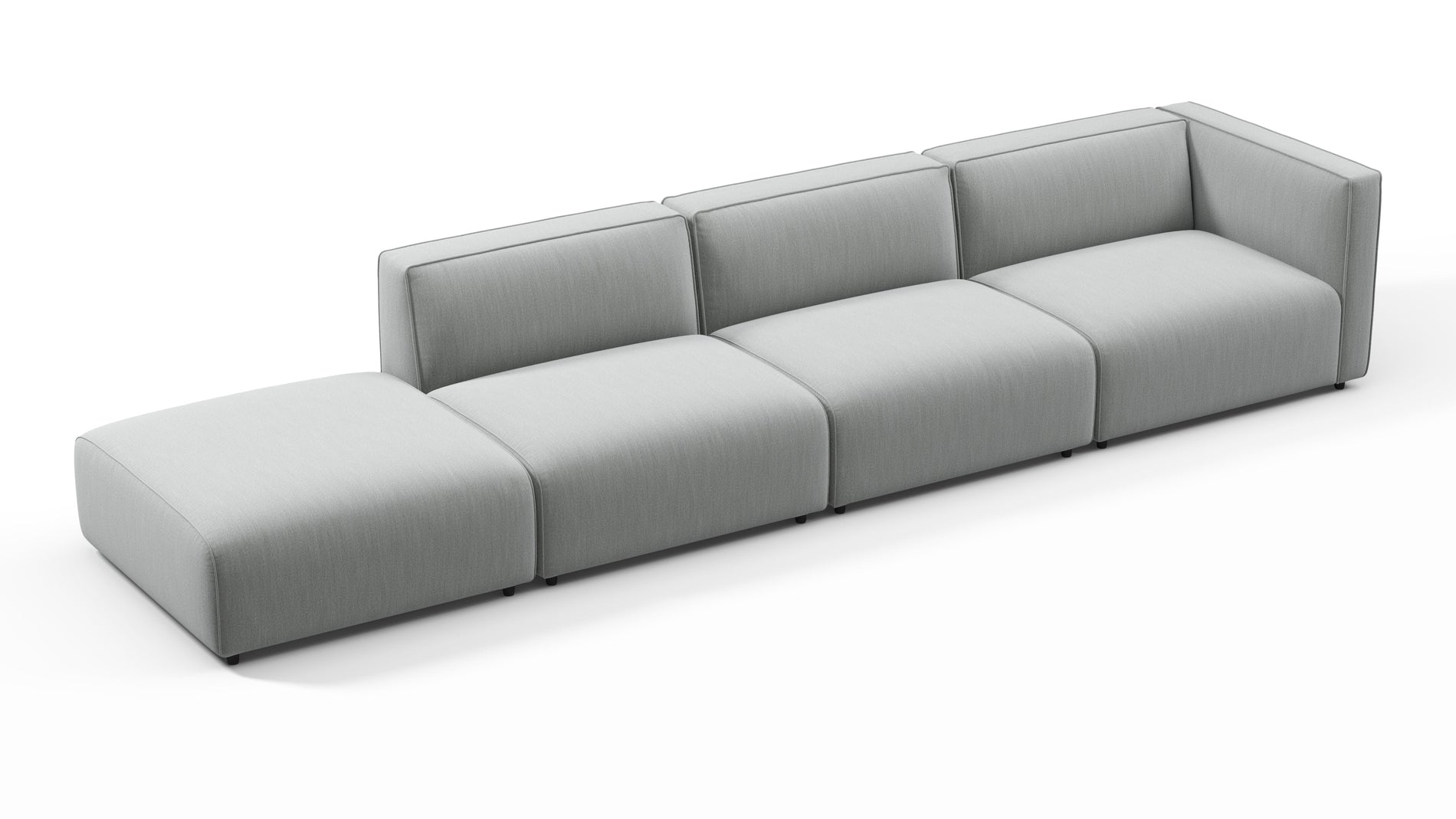 BondBond - Bond Outdoor Sectional, Large Open End, Left, Dove Grey Performance Weave
