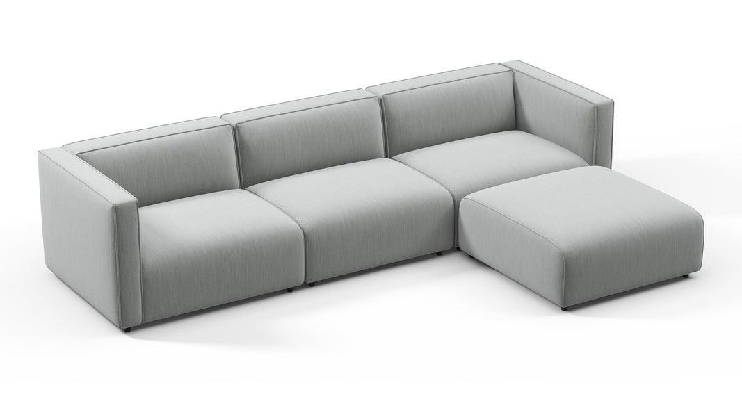 BondBond - Bond Outdoor Sectional, Right Chaise, Dove Grey Performance Weave
