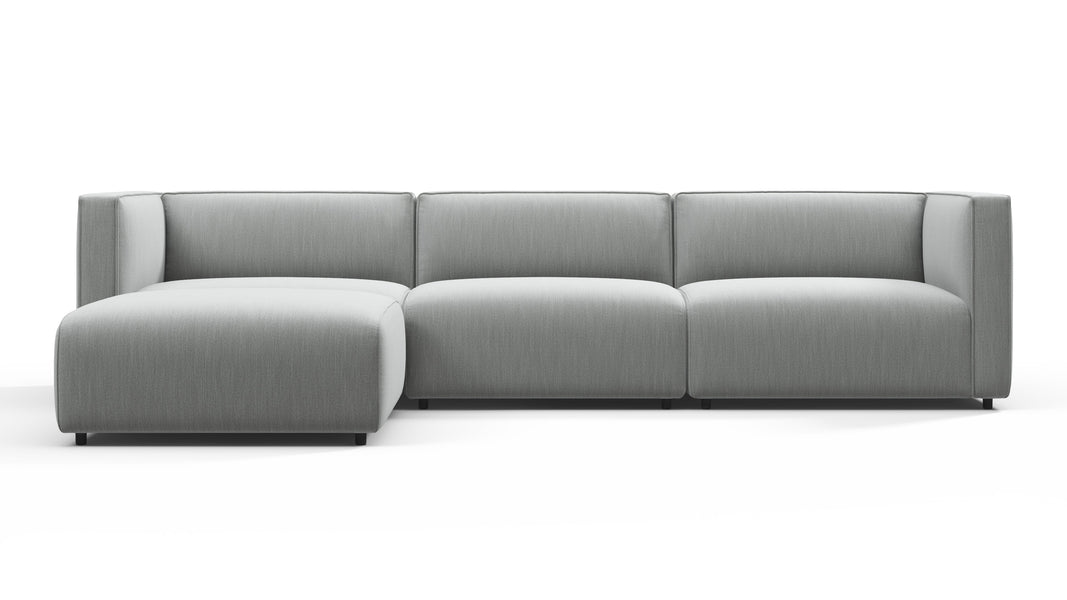 BondBond - Bond Outdoor Sectional, Left Chaise, Dove Grey Performance Weave