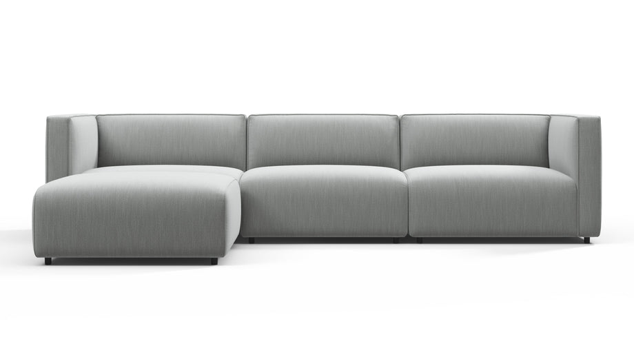 BondBond - Bond Outdoor Sectional, Left Chaise, Dove Grey Performance Weave