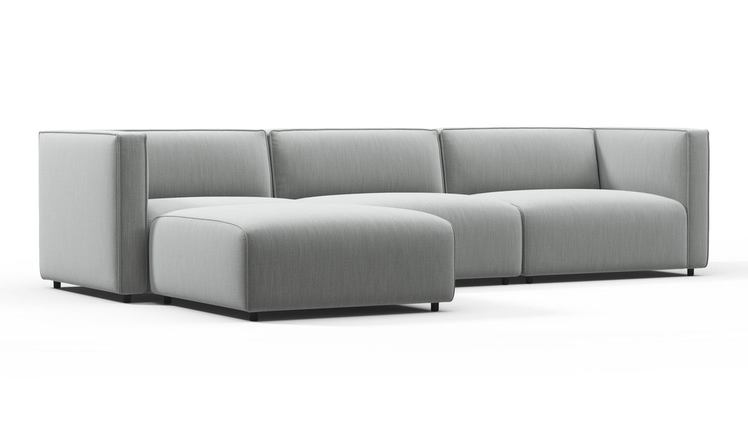 BondBond - Bond Outdoor Sectional, Left Chaise, Dove Grey Performance Weave