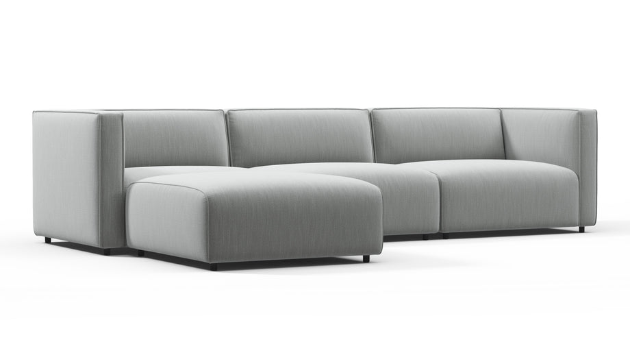 BondBond - Bond Outdoor Sectional, Left Chaise, Dove Grey Performance Weave
