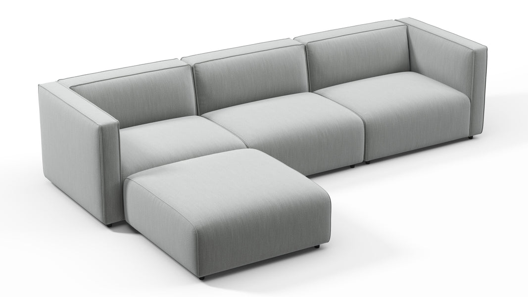 BondBond - Bond Outdoor Sectional, Left Chaise, Dove Grey Performance Weave