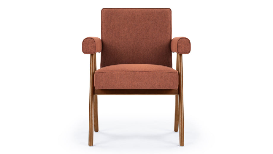 Jeanneret Upholstered ArmchairJeanneret Upholstered Armchair - Pierre Jeanneret Upholstered Armchair, Burnt Red Weave