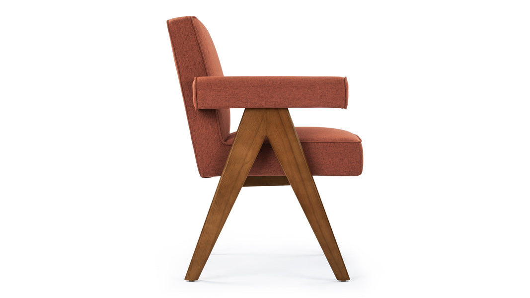 Jeanneret Upholstered ArmchairJeanneret Upholstered Armchair - Pierre Jeanneret Upholstered Armchair, Burnt Red Weave