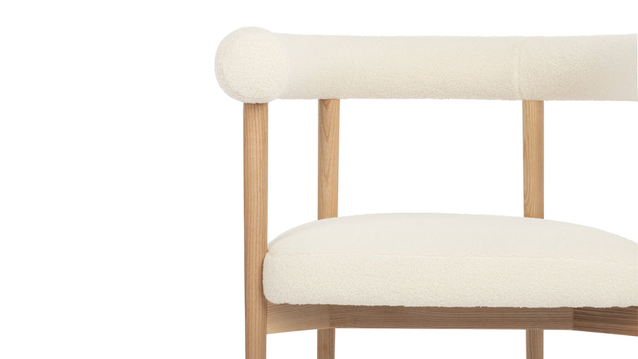 AndieAndie - Andie Armchair, White Teddy and Natural Ash
