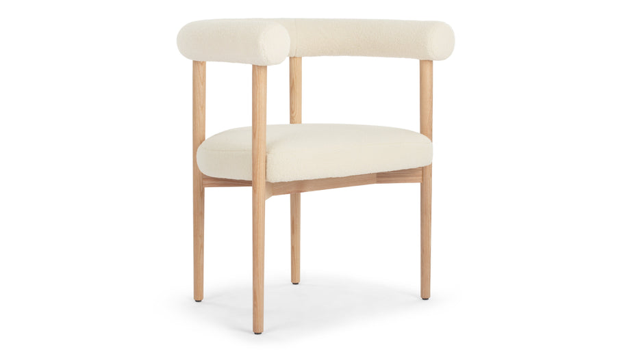 AndieAndie - Andie Armchair, White Teddy and Natural Ash