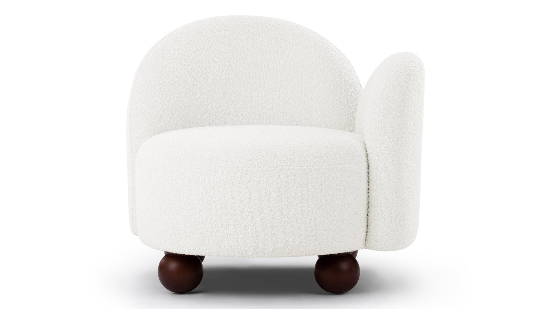 PalmaPalma - Palma Lounge Chair, Right Arm, Porcelain Boucle