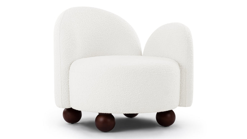 PalmaPalma - Palma Lounge Chair, Right Arm, Porcelain Boucle