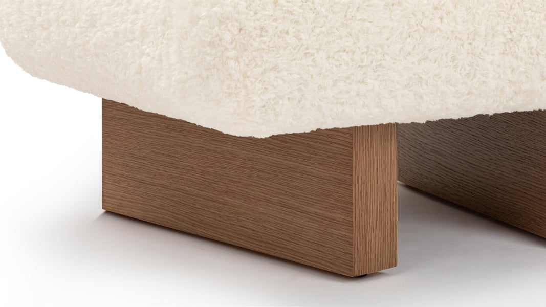 JiaJia - Jia Ottoman, White Vegan Sheepskin