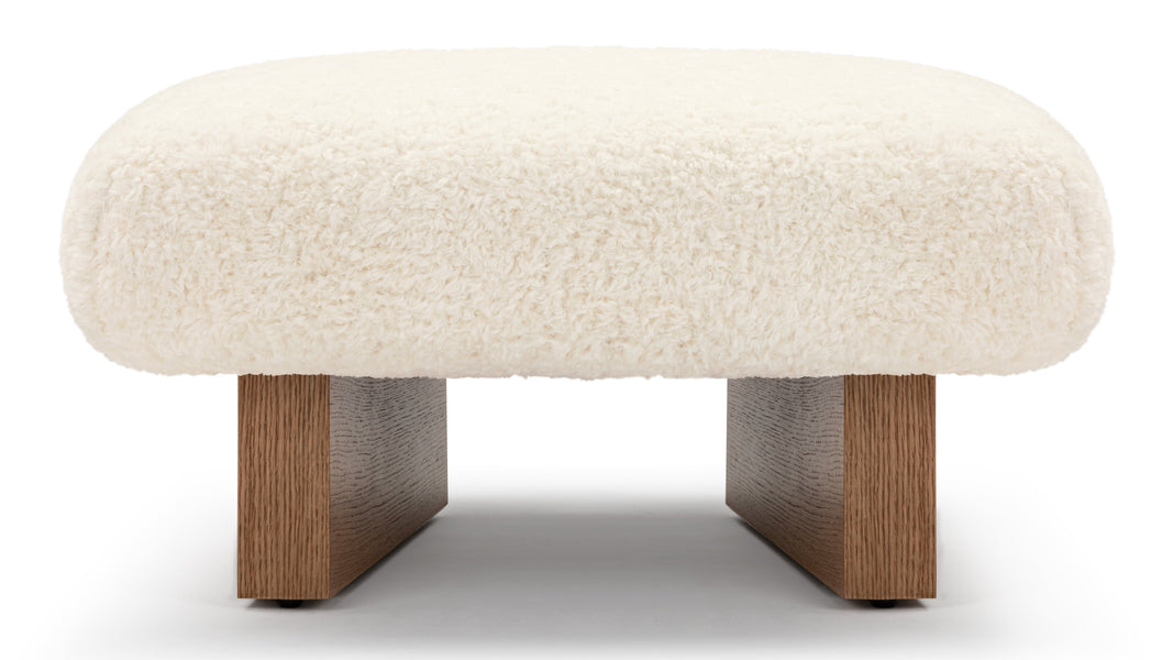JiaJia - Jia Ottoman, White Vegan Sheepskin